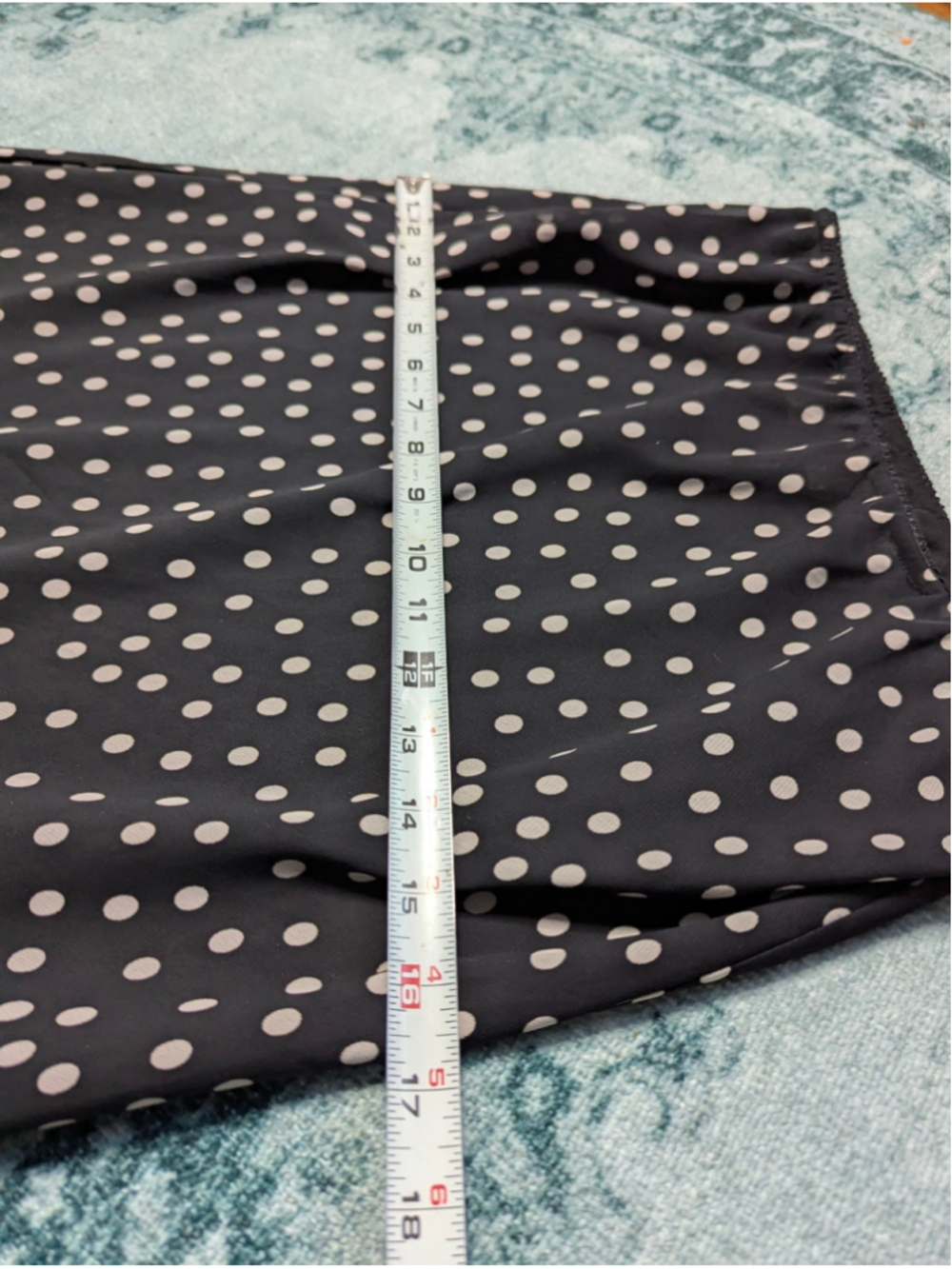 Vintage Chadwick's Polka Dot Flounce Hem Maxi Skirt Black Cream Size 8T - Picture 9 of 10